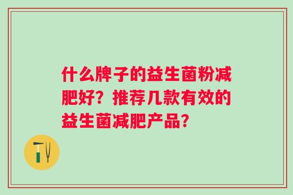 什么牌子的益生菌粉减肥好？推荐几款有效的益生菌减肥产品？