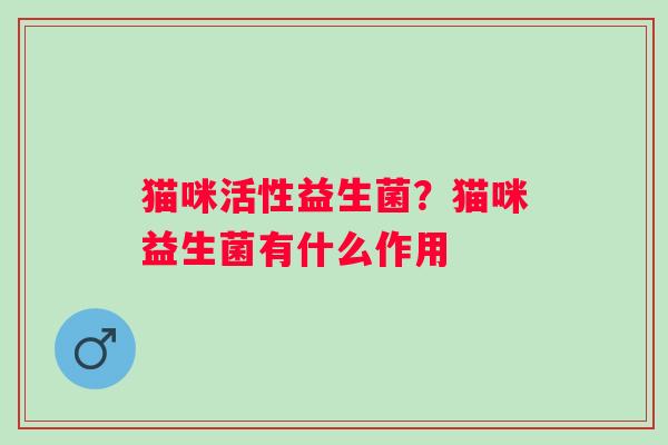 猫咪活性益生菌？猫咪益生菌有什么作用