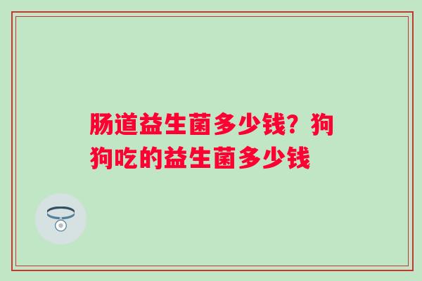肠道益生菌多少钱?狗狗吃的益生菌多少钱 肠道益生菌多少钱?狗狗吃的益生菌多少钱