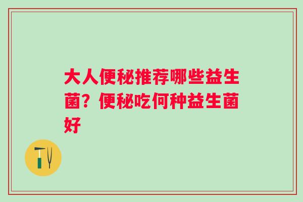 大人便秘推荐哪些益生菌？便秘吃何种益生菌好