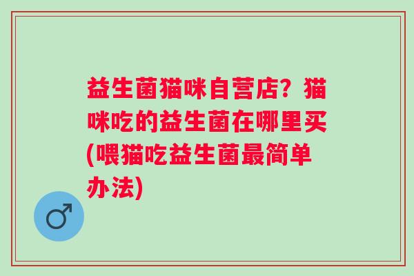 益生菌猫咪自营店？猫咪吃的益生菌在哪里买(喂猫吃益生菌最简单办法)