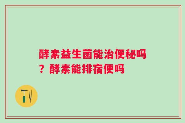 酵素益生菌能治便秘吗？酵素能排宿便吗