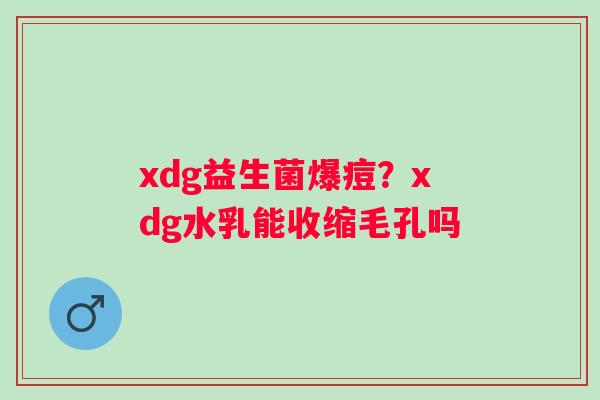 xdg益生菌爆痘？xdg水乳能收缩毛孔吗