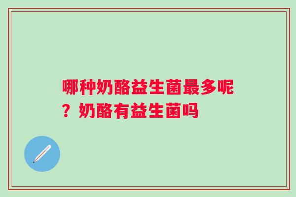 哪种奶酪益生菌最多呢？奶酪有益生菌吗