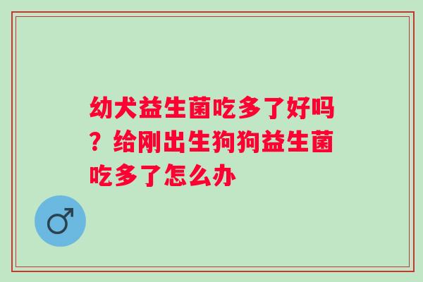 幼犬益生菌吃多了好吗？给刚出生狗狗益生菌吃多了怎么办