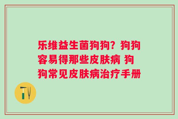 乐维益生菌狗狗？狗狗容易得那些皮肤病 狗狗常见皮肤病治疗手册