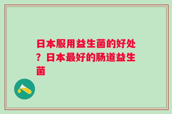 日本服用益生菌的好处？日本最好的肠道益生菌