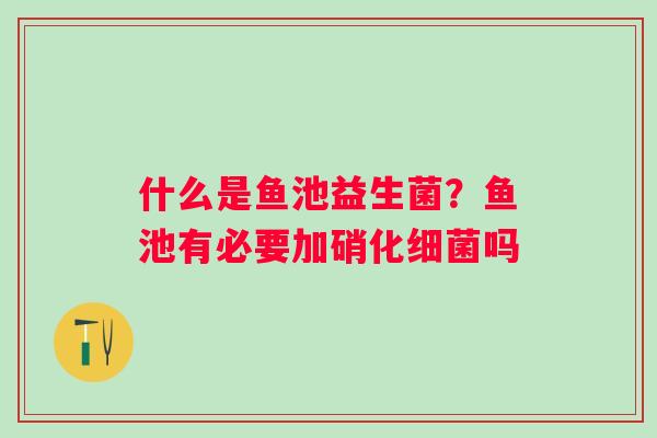什么是鱼池益生菌？鱼池有必要加硝化细菌吗