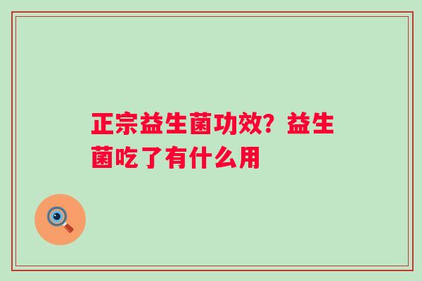 正宗益生菌功效？益生菌吃了有什么用