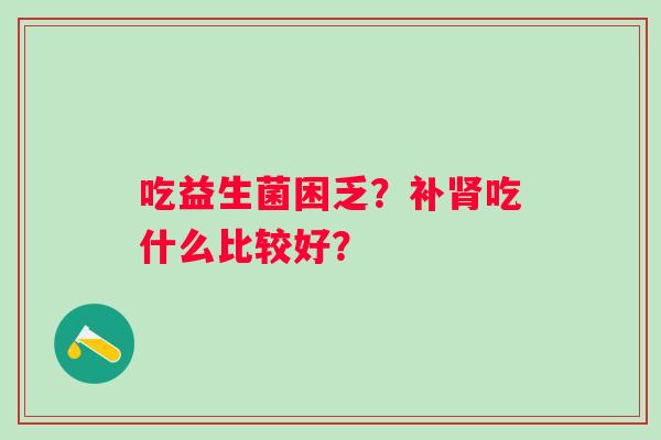吃益生菌困乏？补肾吃什么比较好？