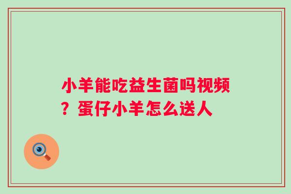 小羊能吃益生菌吗视频？蛋仔小羊怎么送人