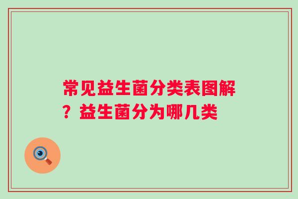 常见益生菌分类表图解？益生菌分为哪几类