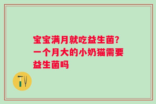 宝宝满月就吃益生菌？一个月大的小奶猫需要益生菌吗