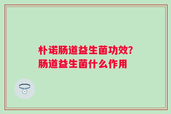 朴诺肠道益生菌功效？肠道益生菌什么作用