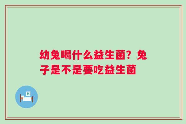 幼兔喝什么益生菌？兔子是不是要吃益生菌
