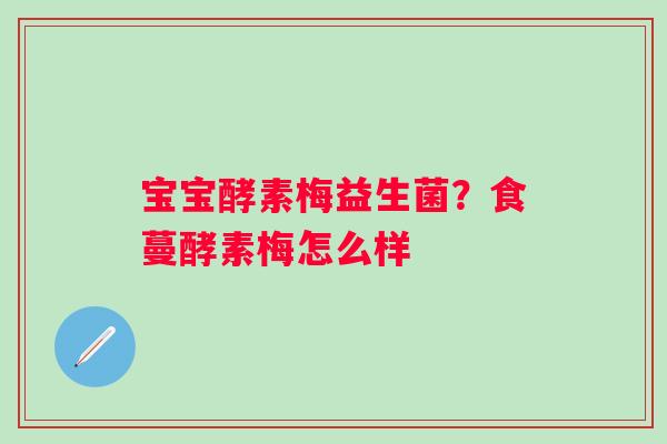 宝宝酵素梅益生菌？食蔓酵素梅怎么样