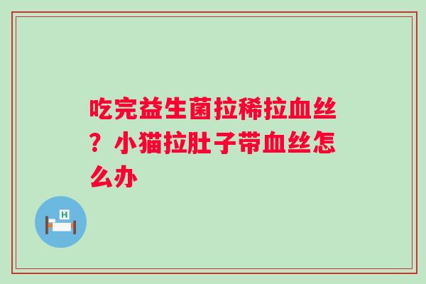 吃完益生菌拉稀拉丝？小猫拉肚子带丝怎么办