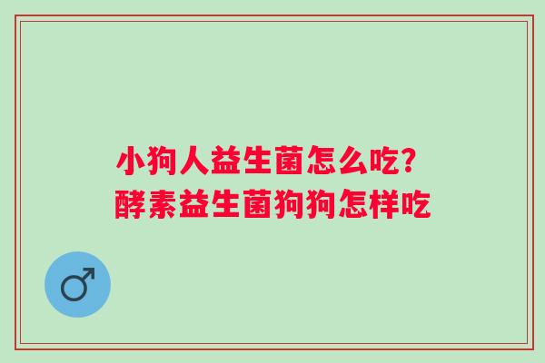 小狗人益生菌怎么吃？酵素益生菌狗狗怎样吃
