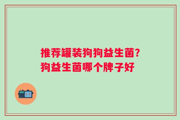 推荐罐装狗狗益生菌？狗益生菌哪个牌子好