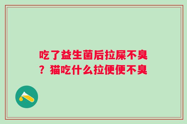 吃了益生菌后拉屎不臭？猫吃什么拉便便不臭