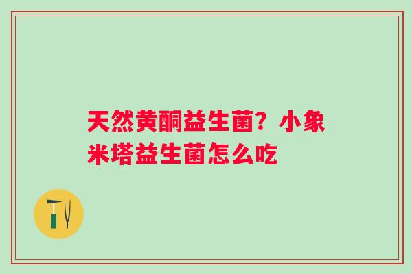 天然黄酮益生菌？小象米塔益生菌怎么吃
