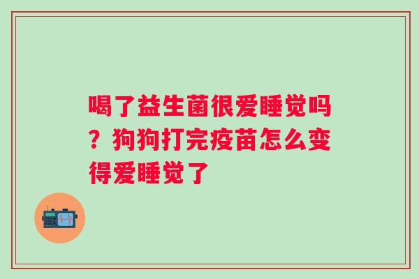 喝了益生菌很爱睡觉吗？狗狗打完疫苗怎么变得爱睡觉了