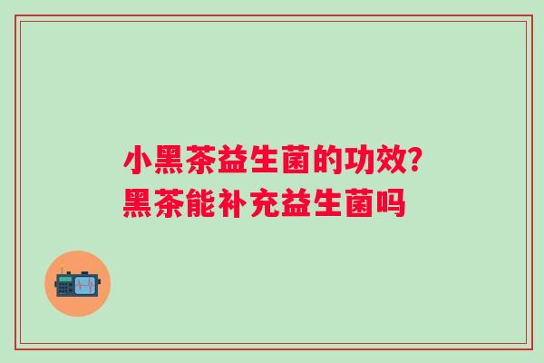 小黑茶益生菌的功效？黑茶能补充益生菌吗