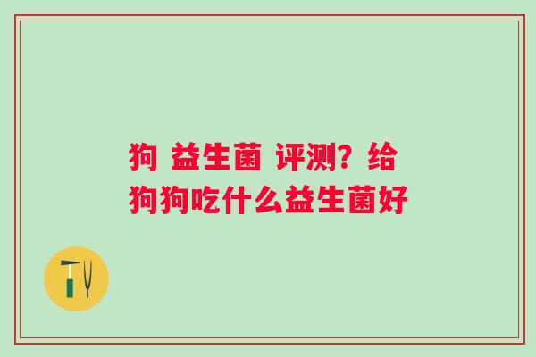 狗 益生菌 评测？给狗狗吃什么益生菌好