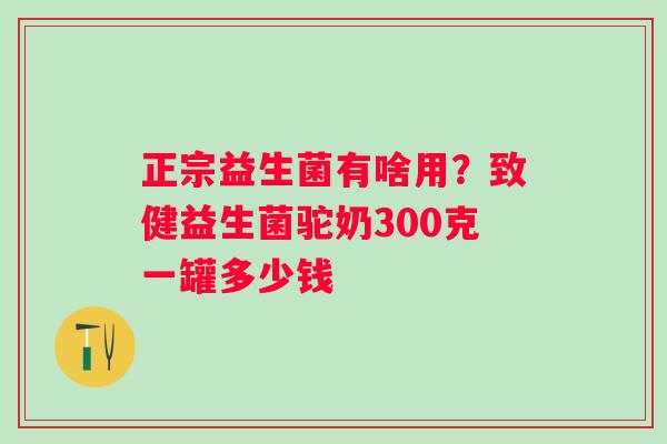 正宗益生菌有啥用？致健益生菌驼奶300克一罐多少钱