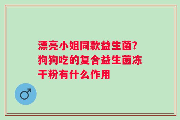 漂亮小姐同款益生菌？狗狗吃的复合益生菌冻干粉有什么作用