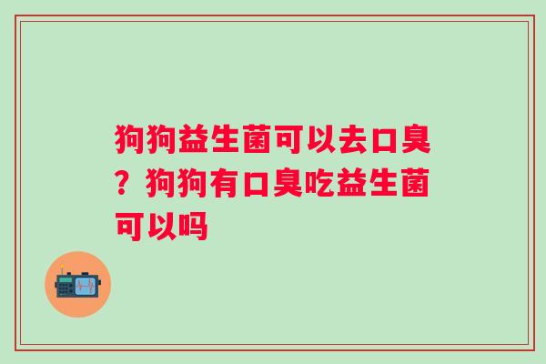 狗狗益生菌可以去？狗狗有吃益生菌可以吗