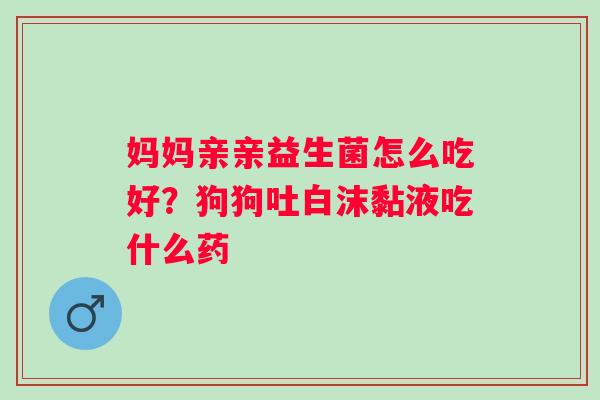 妈妈亲亲益生菌怎么吃好？狗狗吐白沫黏液吃什么药
