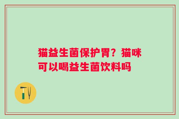 猫益生菌保护胃？猫咪可以喝益生菌饮料吗