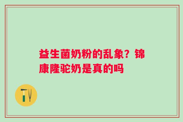 益生菌奶粉的乱象？锦康隆驼奶是真的吗