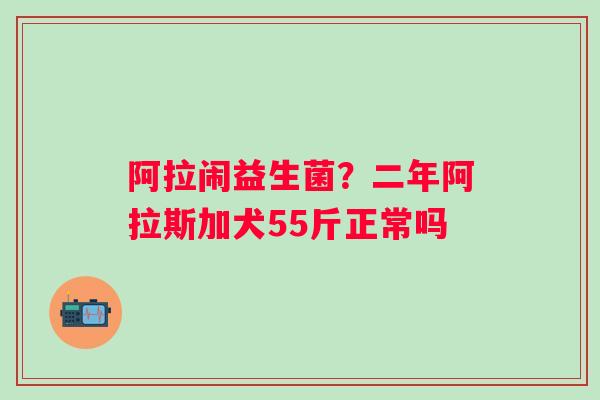 阿拉闹益生菌？二年阿拉斯加犬55斤正常吗