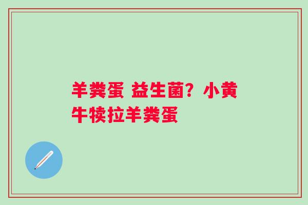羊粪蛋 益生菌？小黄牛犊拉羊粪蛋