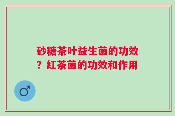 砂糖茶叶益生菌的功效？红茶菌的功效和作用