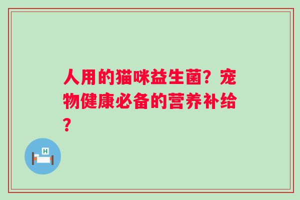 人用的猫咪益生菌?宠物健康必备的营养补给? 人用的猫咪益生菌?宠物健康必备的营养补给?