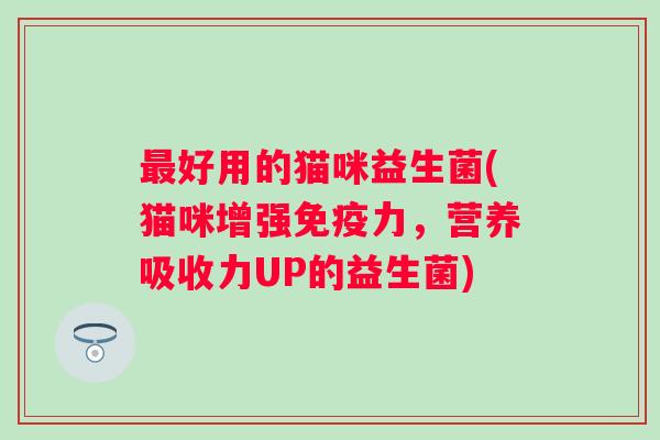 好用的猫咪益生菌(猫咪增强力,营养吸收力UP的益生菌) 好用的猫咪益生菌(猫咪增强力,营养吸收力UP的益生菌)