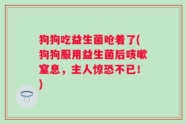 狗狗吃益生菌呛着了(狗狗服用益生菌后咳嗽窒息，主人惊恐不已！)