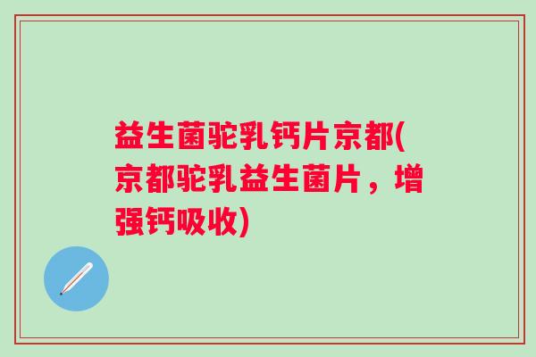 益生菌驼乳钙片京都(京都驼乳益生菌片，增强钙吸收)