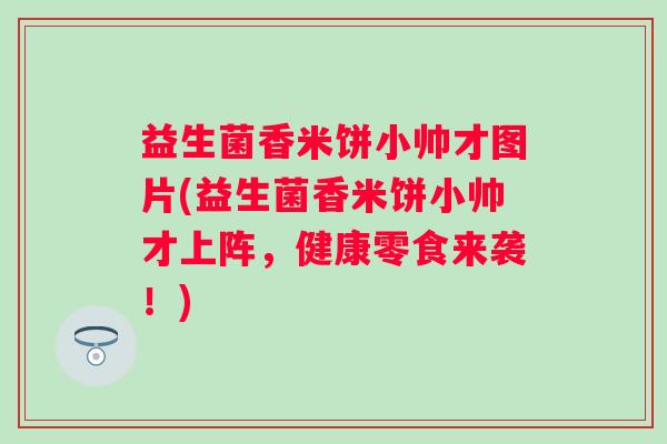 益生菌香米饼小帅才图片(益生菌香米饼小帅才上阵,健康零食来袭!) 益生菌香米饼小帅才图片(益生菌香米饼小帅才上阵,健康零食来袭!)