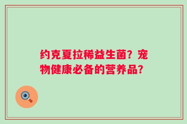 约克夏拉稀益生菌？宠物健康必备的营养品？