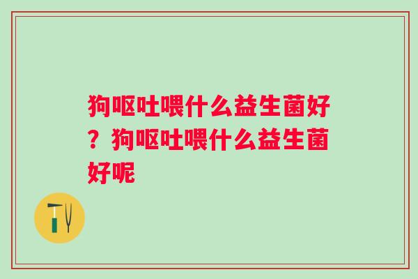 狗喂什么益生菌好？狗喂什么益生菌好呢