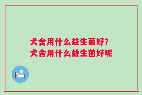 犬舍用什么益生菌好？犬舍用什么益生菌好呢