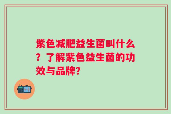 紫色益生菌叫什么?了解紫色益生菌的功效与品牌? 紫色益生菌叫什么?了解紫色益生菌的功效与品牌?