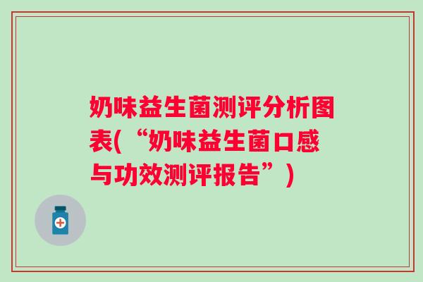 奶味益生菌测评分析图表(“奶味益生菌口感与功效测评报告”)