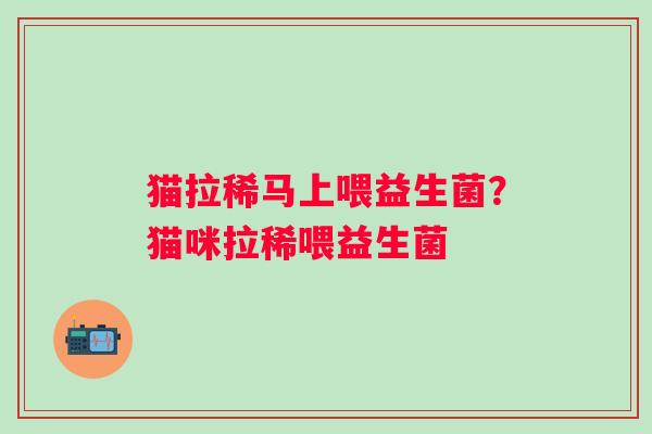 猫拉稀马上喂益生菌？猫咪拉稀喂益生菌
