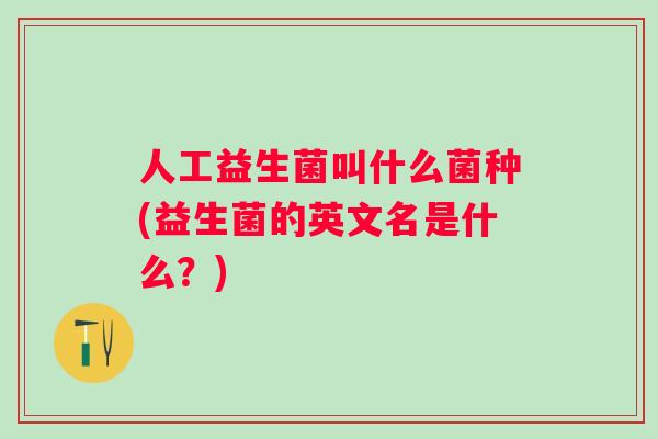 人工益生菌叫什么菌种(益生菌的英文名是什么?) 人工益生菌叫什么菌种(益生菌的英文名是什么?)