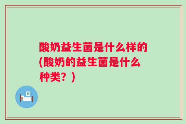 酸奶益生菌是什么样的(酸奶的益生菌是什么种类？)
